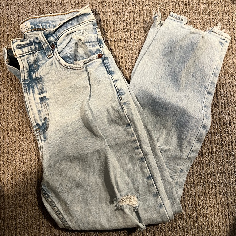 Abercrombie and Fitch Curve Love The Ankle Straight Ultra High Rise 28/6